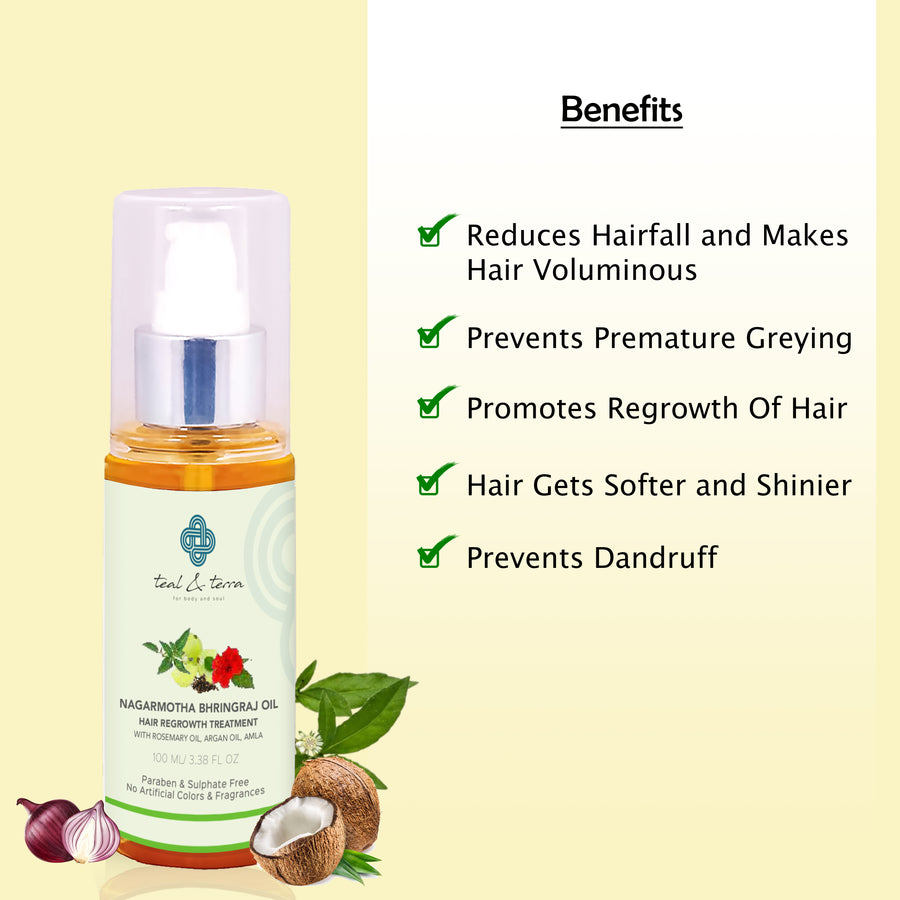 Teal & Terra - Nagarmotha Bhringraj Oil Hair Regrowth Treatment - 100 ml