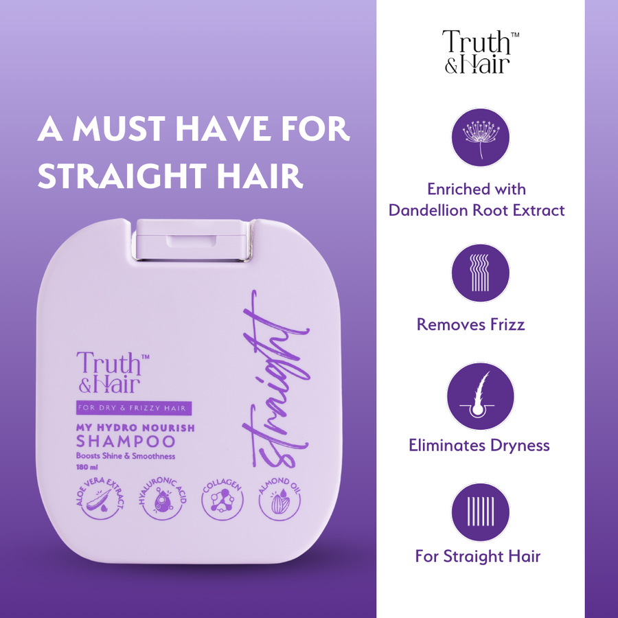 Truth & Hair- Hydro Nourish Shampoo for Straight Hair - 180ML