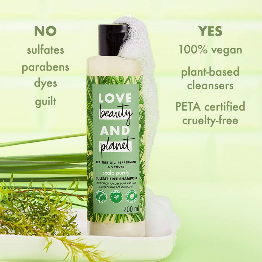 LOVE BEAUTY AND PLANET- SULFATE FREE VETIVER AND TEA TREE OIL SHAMPOO - 200ML