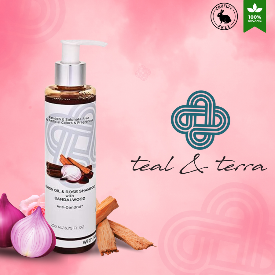 Teal & Terra -  Onion Oil  & Rose Shampoo with Sandalwood - 200ml