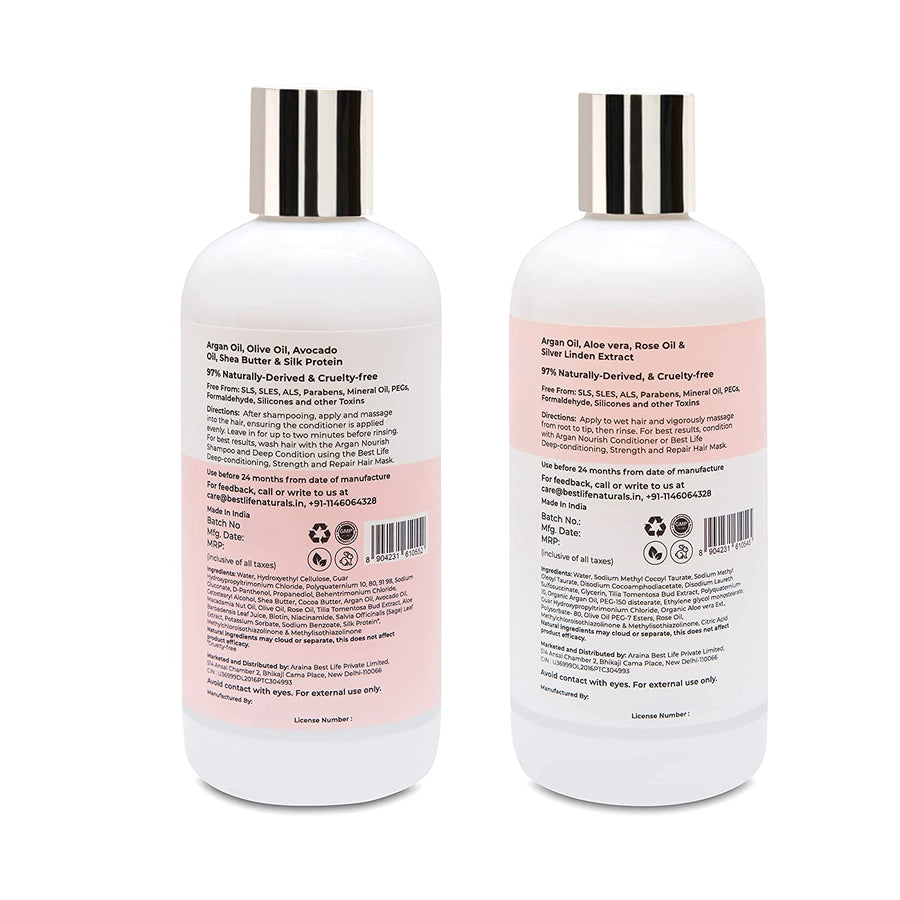 Best Life - Argan Nourish Hair Shampoo + Conditioner Combo - (300 Ml) Pack of 2