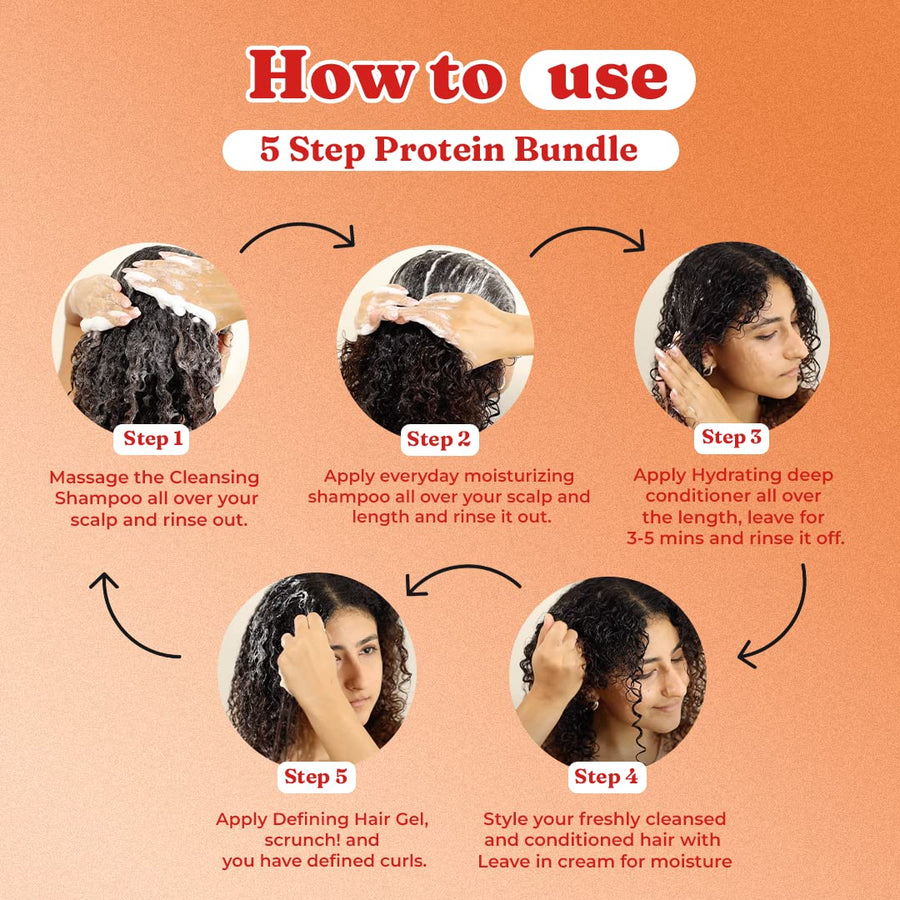 Fix My Curls - 5 Step Protein Bundle - (100ml) Pack of 5