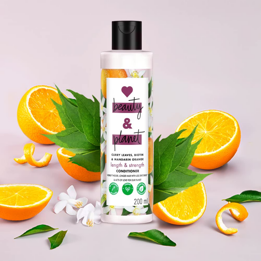 LOVE BEAUTY AND PLANET-CURRY LEAVES, BIOTIN & MANDARIN PARABEN FREE CONDITIONER FOR LONG & STRONG HAIR - 200ML