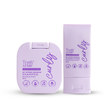 Truth & Hair- Hydro Nourish Shampoo - 180 ML & Conditioner - 120 ML for Curly Hair