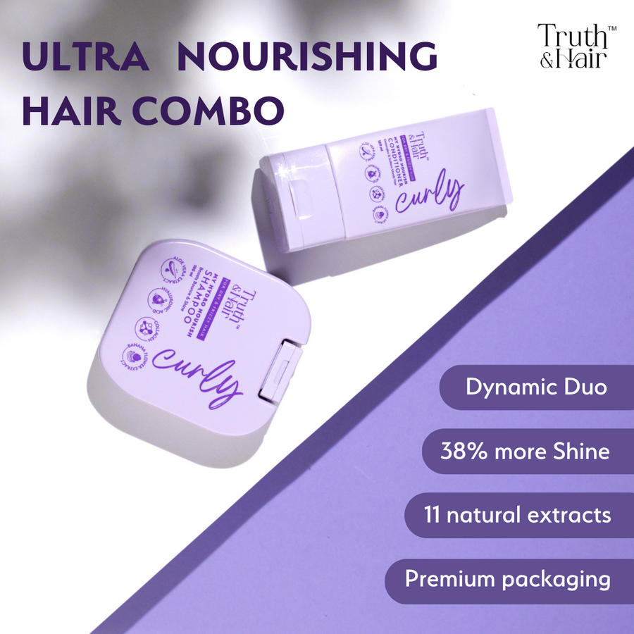 Truth & Hair- Hydro Nourish Shampoo - 180 ML & Conditioner - 120 ML for Curly Hair