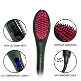 Bronson Professional Simply Straight Artifact Ceramic Hair Straightening Brush, Black/Pink