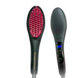 Bronson Professional Simply Straight Artifact Ceramic Hair Straightening Brush, Black/Pink