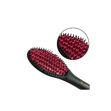 Bronson Professional Simply Straight Artifact Ceramic Hair Straightening Brush, Black/Pink